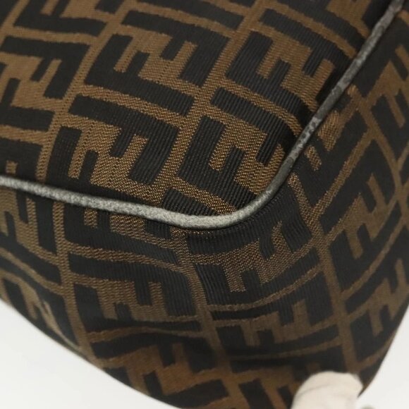 FENDI Zucca Canvas Shoulder Bag Black Brown gold Auth 141407 - Picture 5 of 16